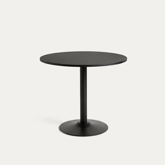 Mesa De Comedor Redonda Nordika Venhoouse Negra 80cm