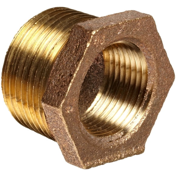 Conexión para tubería Anderson Metals, buje hexagonal de latón 1" x 3/4"