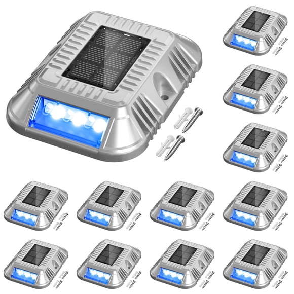 Luces Solares para Muelle Addlon Paquete de 12 Impermeables Azul Blanco Frío