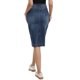 thumbnail image 3 of INSPIRE CHIC Falda de Mezclilla para Mujer Regreso a Clases Cintura Alta Abertura Bolsillos Traseros Falda Lápiz a la Rodilla S Azul Oscuro, 3 of 6