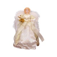Magideal - Figura Decorativa De De Navidad, Figura De Ángel En La Copa Del , Decoración Navideña Decorativa Coleccionable, Muñeca En La Parte Superior Dorado