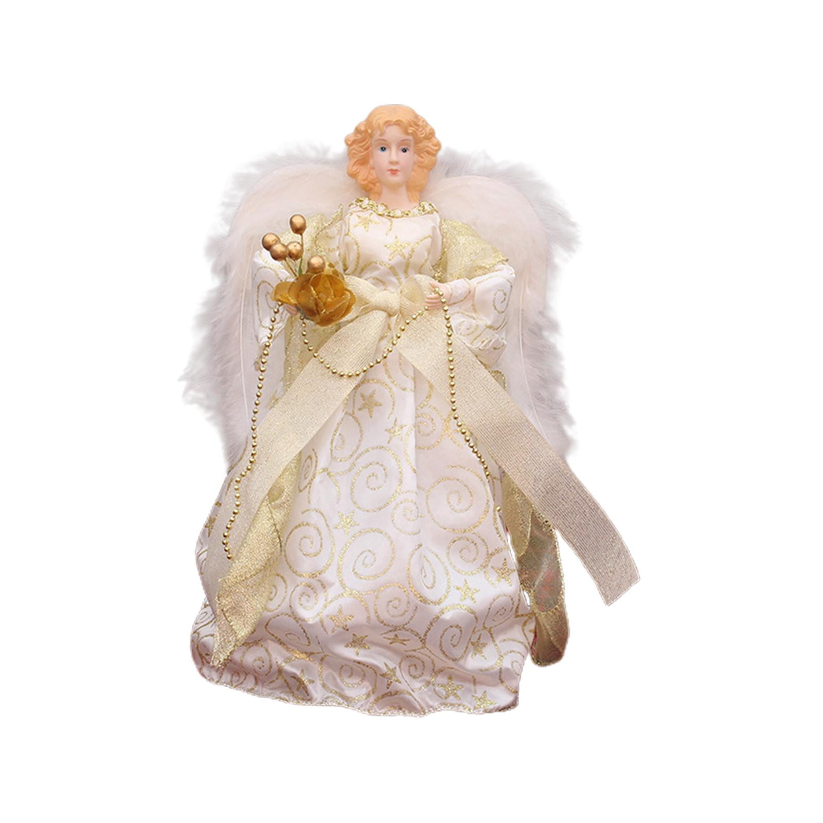 Magideal - Figura Decorativa De De Navidad, Figura De Ángel En La Copa Del , Decoración Navideña Decorativa Coleccionable, Muñeca En La Parte Superior Dorado