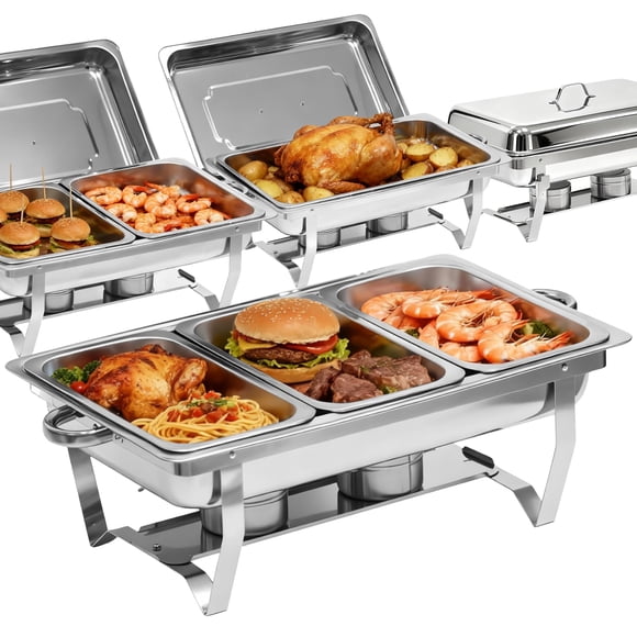 Bañeras de buffet Grillaxy 9 Qt (4 unidades) de acero inoxidable