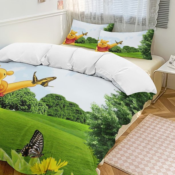 Winnie The Pooh 3-Piece Twin Bed Set - Includes 1 Single Comforter And 2 Pillowcases Bedding - Fade Resistant Microfiber - Winnie The Pooh