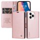 thumbnail image 4 of Funda Billetera de Cuero para iPhone 14 Pro con Tarjetero y Soporte - Tapa Magnética Rosa, 4 of 6
