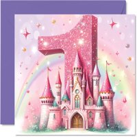 Tarjeta De Cumpleaños Stuff4 Fairy Princess Castle Para Niña De 1 Año