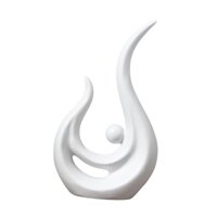 Magideal - Escultura De Estatua De Cerámica Moderna, Muebles Coleccionables, Figuritas De Abstractas Para Adorno De Oficina, Sala De Estar, Gabinete De Vin , Blanco 25Cmx14Cm