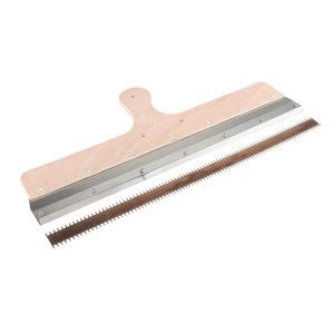 Magideal - Herramienta De Cemento Autonivelante, Rastrillo De Engranajes, Herramienta De Construcción, Portátil, De Acero Inoxidable, Ligero Con Mango De Madera,