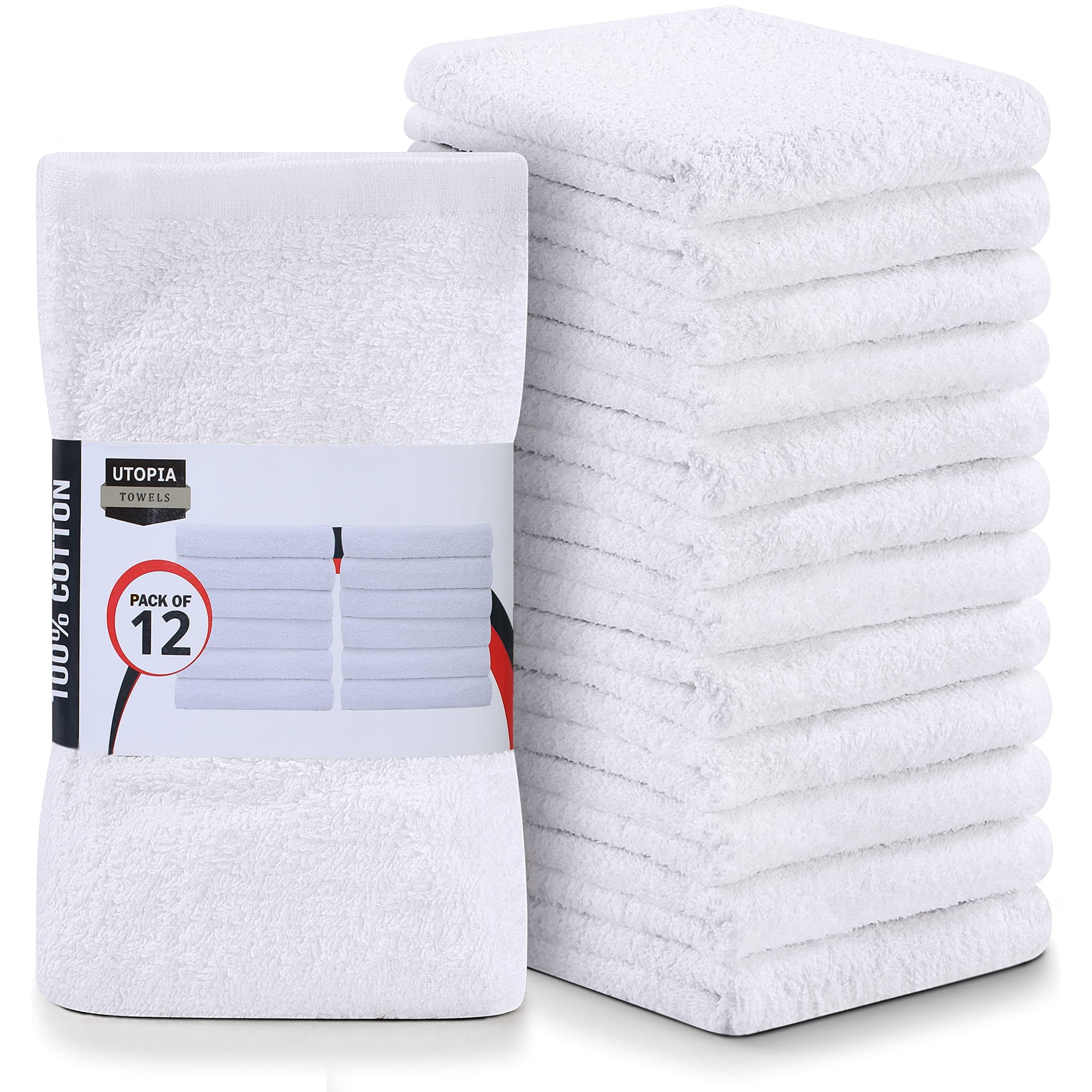 Utopia Towels - Toallas De Limpieza Utopia, Mopas De Algodón, 16 X 19 Cm, Paquete De 12