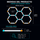 thumbnail image 2 of Lámpara Led Techo Hexagonal 192W EOLAND Taller Garaje Detailing Cocina Comedor 24 Tubos 44cm 6500K Blanco Frío 220V, 2 of 6