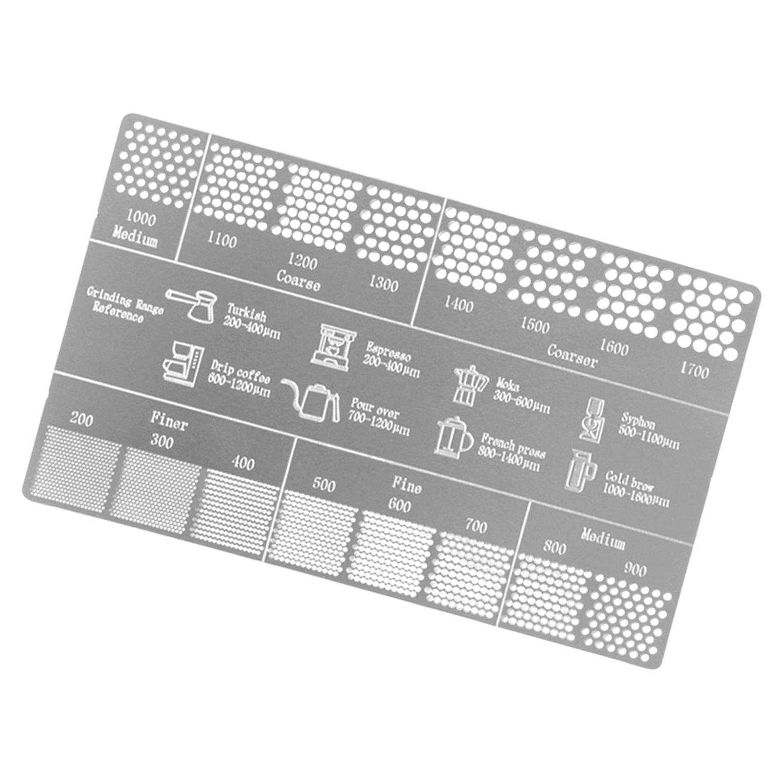 Magideal - Regla De Medición De Café Molido De 200 Micrones, Tarjeta De Comparación Compacta Para Cocina Y Cafetería, Herramienta De Medición Resistente A 1 Pieza