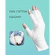 thumbnail image 4 of Guantes hidratantes ANSMIO 100% algodón sin dedos blancos, 4 of 5