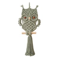 Magideal - Tapiz De Macramé De Búho Tejido A Mano, Adorno Nórdico Para Colgar En La Pared, Tapiz Bohemio Tejido Para Decoración Del Hogar, Dormitorio Y Habitació Verde