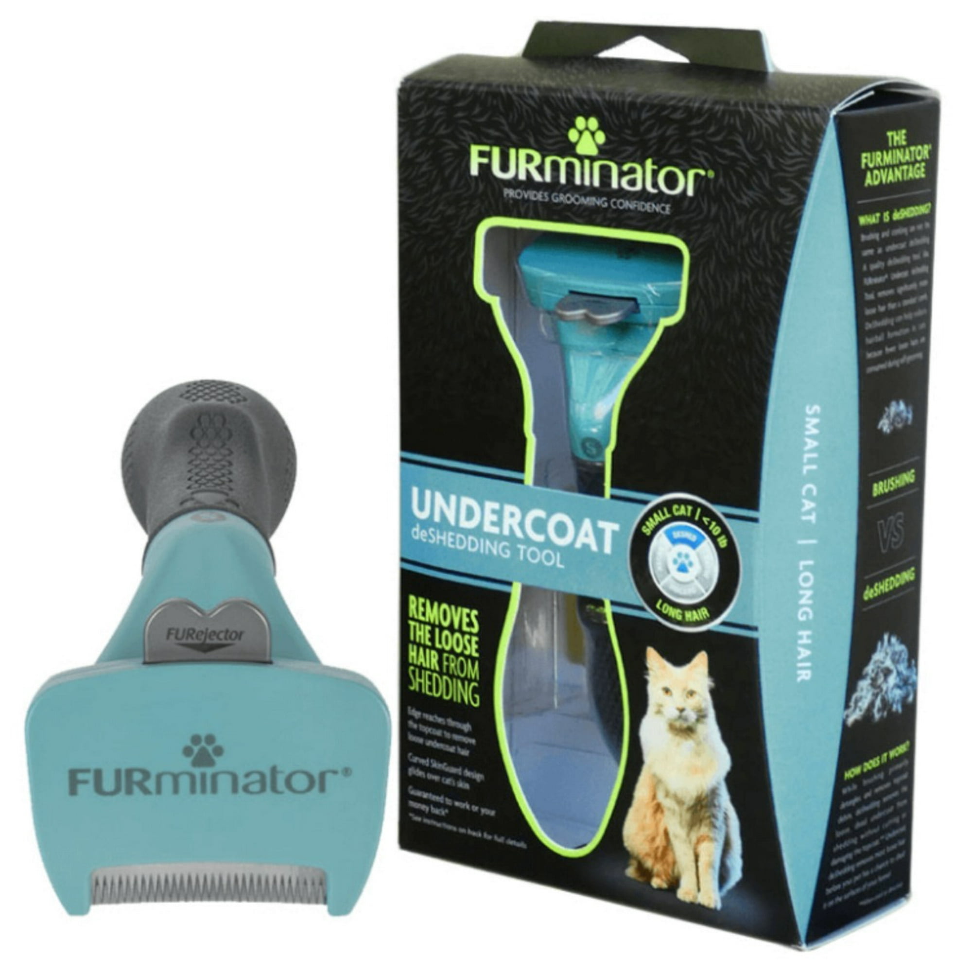 Furminator - Cepillo Quita Pelo Tamaño Pequeño Para Gatos Pelo Largo