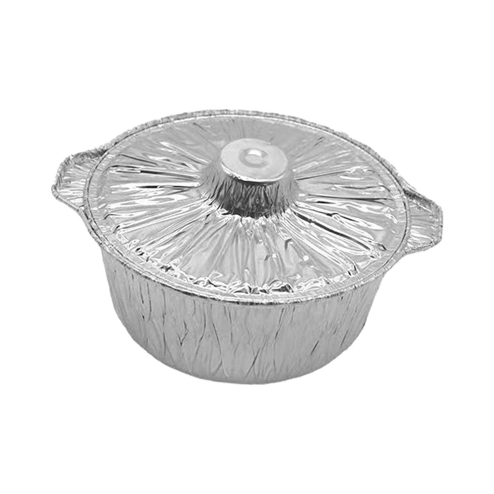 Magideal - Olla Para Carne, Olla De Papel De Aluminio, Sartén Para Pastel, Olla Caliente Con Tapa, Olla De Hojalata Para Hornear, Olla Caliente Para Acampar, Asa 209X179X79Cm