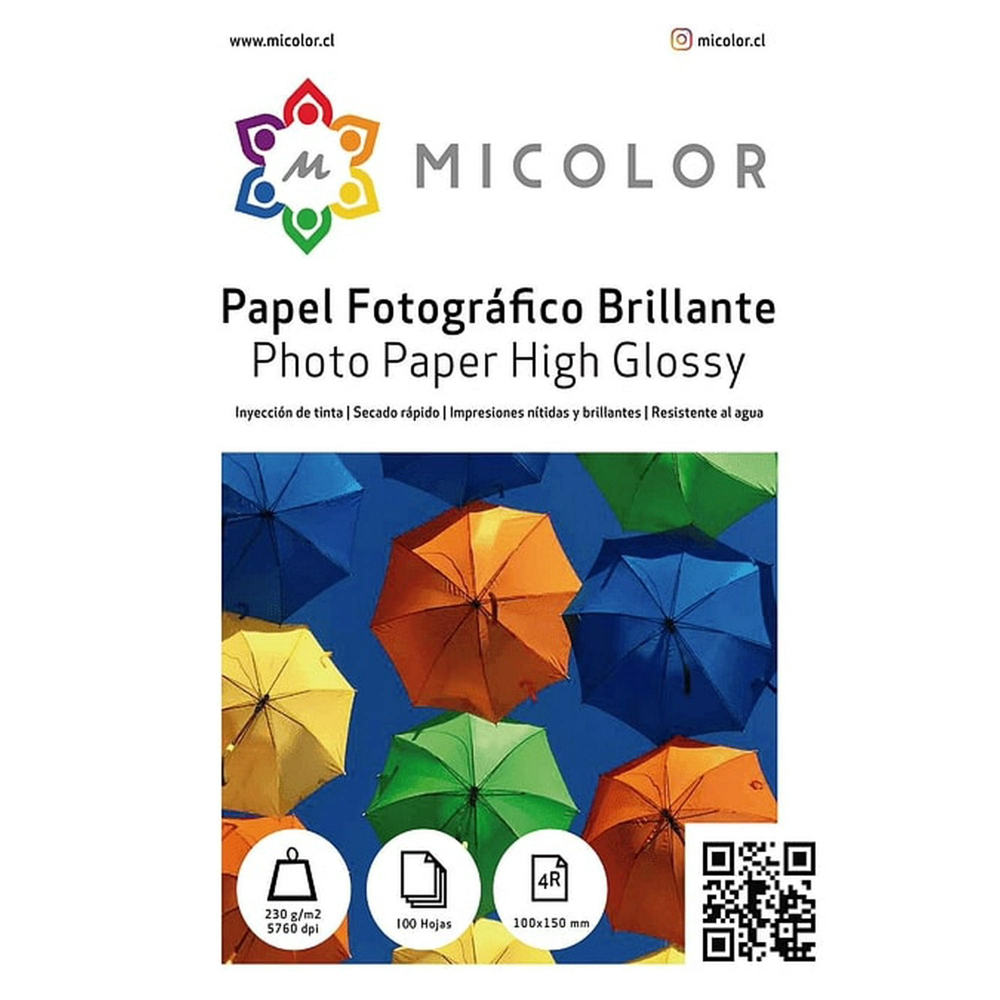 Micolor - Papel Fotografico Brillante R4 (10x15cm) 230g 100 Hojas