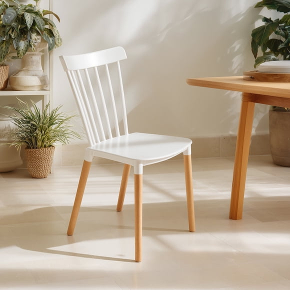Silla Windsor 83x46cm Madera y PP Blanco