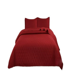Genérico - Quilt - Cubrecama 2 Plazas Con Pompones B10