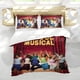 thumbnail image 5 of High School Musical Conjunto de sábanas temático, trío de piezas, cómodo y amigable con la piel, diseño único, regalo de decoración para el hogar para familiares, amigos y fans, 90 cm * 190 cm, 5 of 6