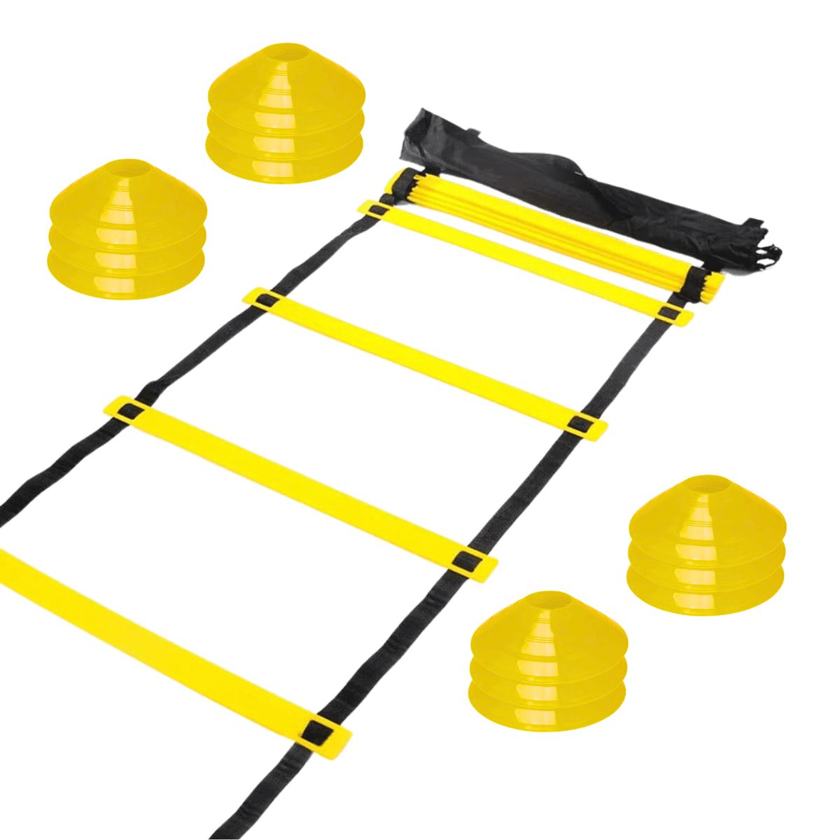 Linea Sport - Pack Escalera De Agilidad 12 Peldaños + 12 Conos Lentejas