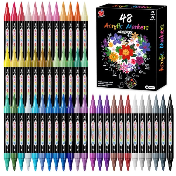 Marcadores de Pintura TBC The Best Crafts 48 Colores Doble Punta