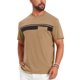 thumbnail image 4 of INSPIRE CHIC Camiseta de Hombre con Bolsillo en el Pecho, Estampado de Rayas, Cuello Redondo, Manga Corta, Talla 2XL, Caqui, 4 of 5