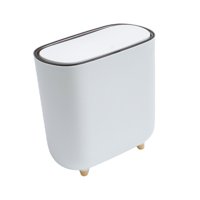 Magideal - Cubo De Basura, Cubo De Almacenamiento Antideslizante, Tipo De Presión Sólida, Cubo De Basura Estrecho, Cesta De Basura Para Dormitorio, Sala De Estar Con Tapa