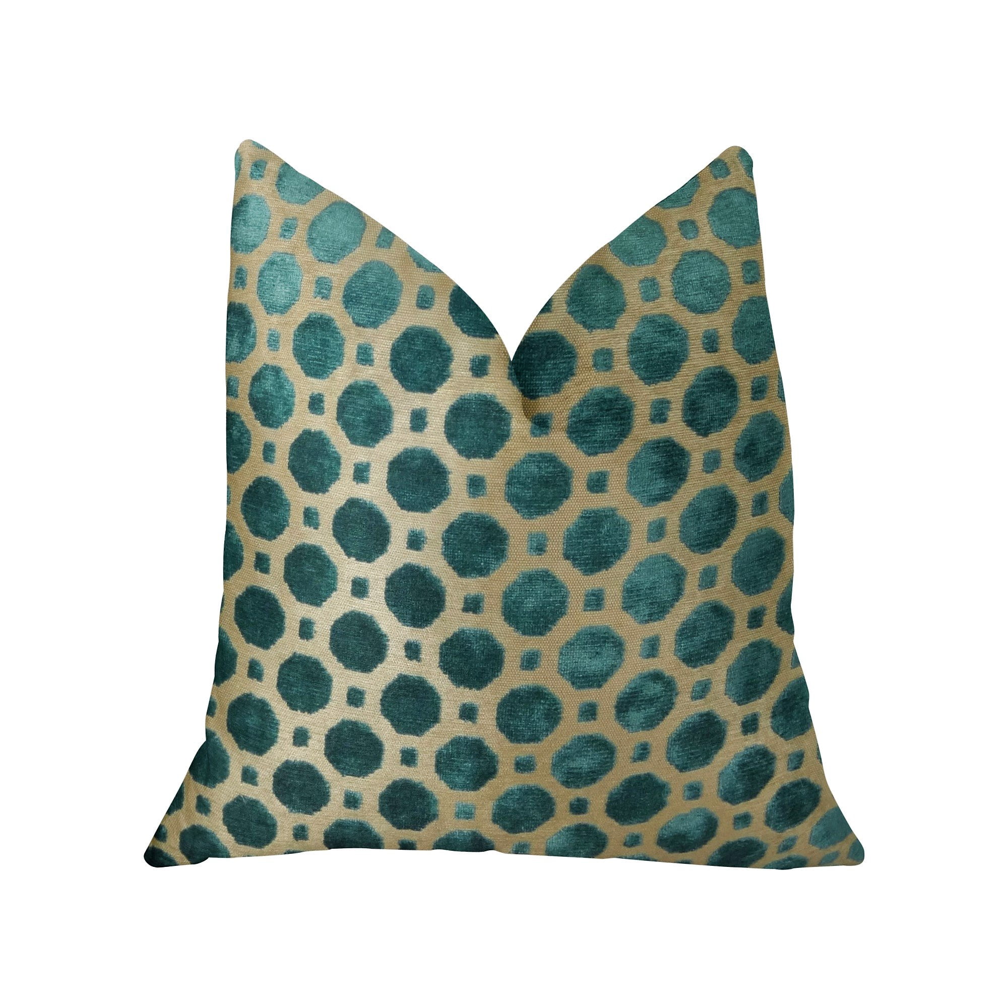 Cojín Plutus Brands Velvet, 50 X 75 Cm, Turquesa Y Marrón