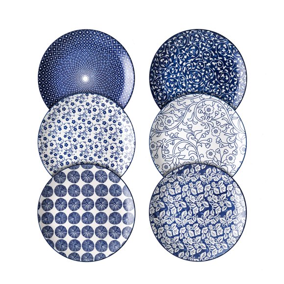 Platos de cena Selamica 25 cm, juego de 6, azul vintage
