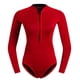 thumbnail image 4 of Traje De Neopreno Con Manga De Neopreno Para Mujer Traje De Bikini De Buceo Con Cremallera Frontal Rojo XL, 4 of 5