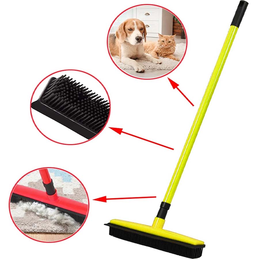 Crusec - Escoba Raspador Goma Elimina Pelusas Mascotas