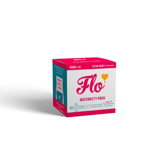 Almohadillas de maternidad Flo Bamboo extralargas con 4 alas (10 almohadillas)