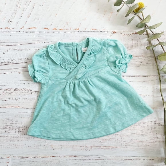 Blusa M/c Maya Verde Algodón Pima - Talla 1/3 MESES