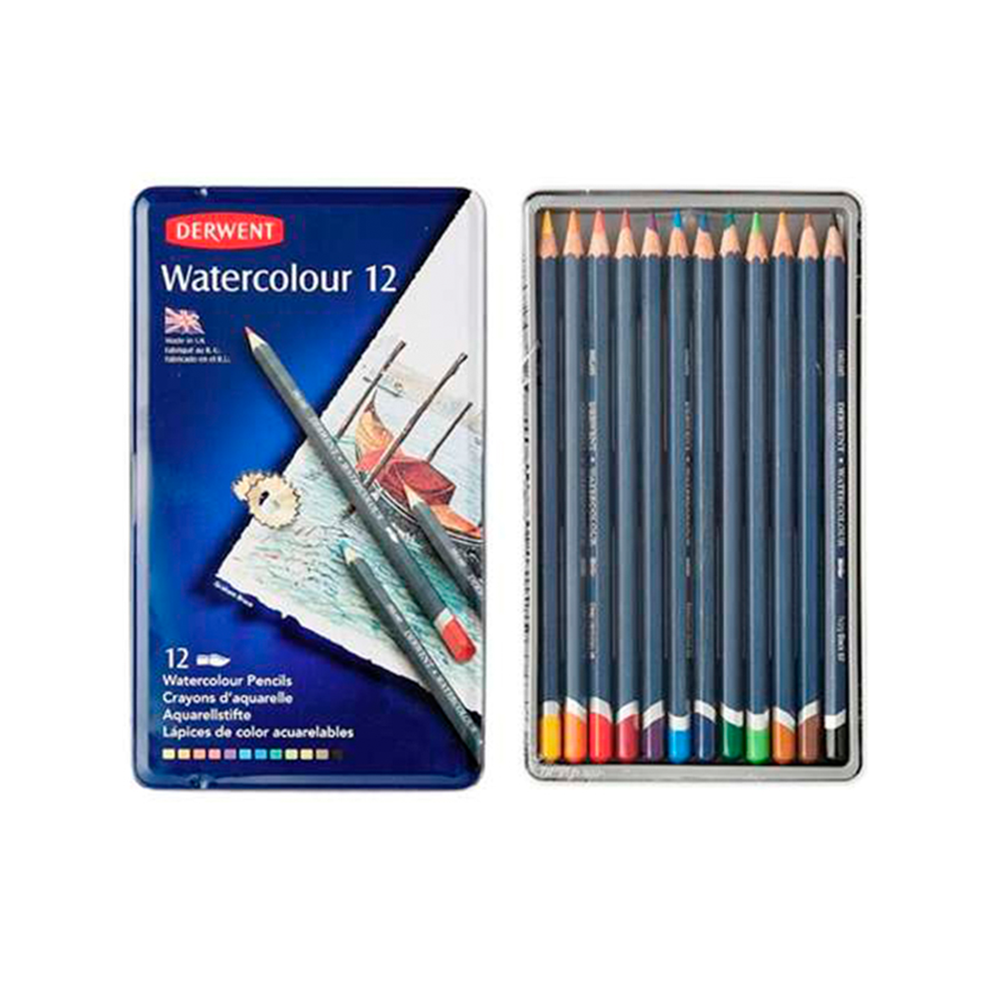 Lápices De Colores Acuarelables Derwent Set 12