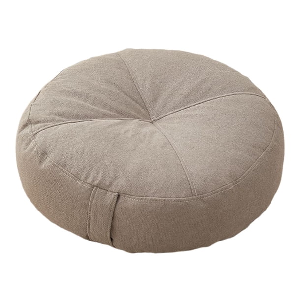 Almohada De Suelo Redonda Premium Pequeña Para Yoga, Sofá Cama, Adultos Y Niños, Color Gris Claro