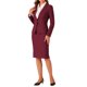 thumbnail image 4 of INSPIRE CHIC Conjuntos de Traje para Mujer Blazer de Manga Larga y Falda Lápiz 2 Piezas Conjuntos Vino Rojo M, 4 of 6