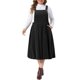 thumbnail image 1 of Agnes Orinda Conjuntos de Halloween para Mujeres Tallas Grandes Vestido Peto de Pana con Tirantes Ajustables Vintage Cómodo Otoño Invierno Vestidos de Peto Plisados con Bolsillos 1X Negro, 1 of 6