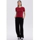 thumbnail image 4 of Polera Mujer Rib Crop Lisa Rojo Oscuro, 4 of 4