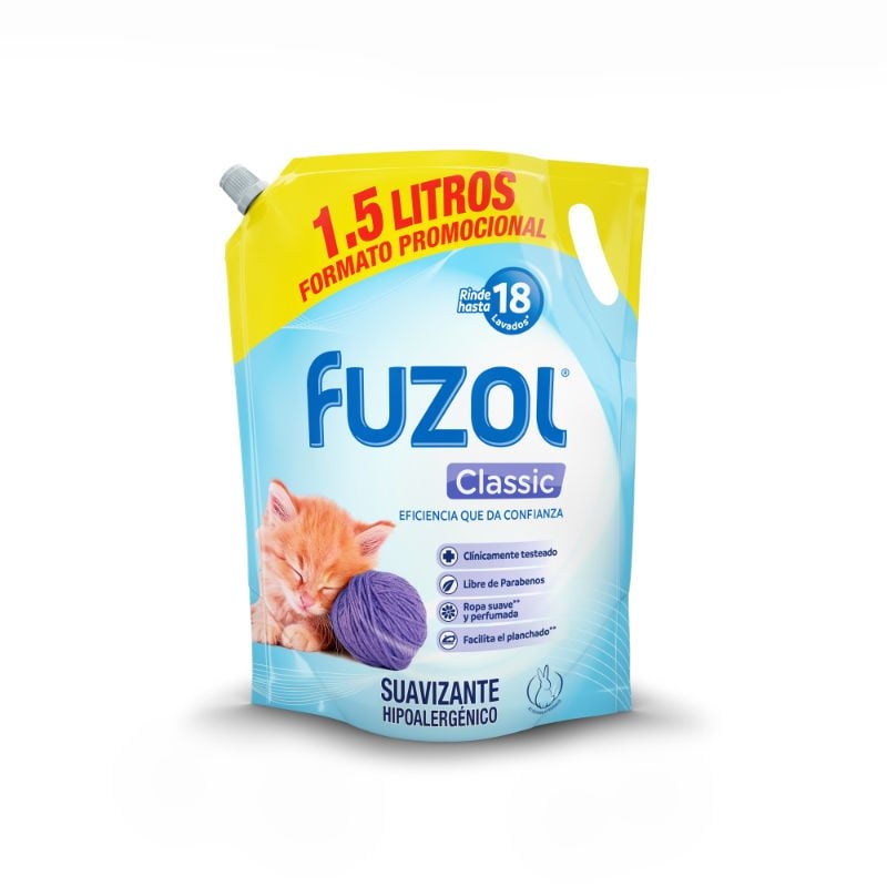 Suavizante Líquido Classic Doypack 1500 ml Fuzol