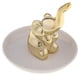 thumbnail image 4 of Anillo de cerámica Titular de plato Bandeja de joyería Organizador Bandeja blanca Oro Elefante, 4 of 5