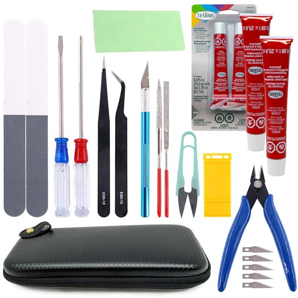 Kit de Modelismo GRAS Art Bundles con Pegamento Testors y Juego de Herramientas
