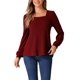 thumbnail image 1 of Suéter de Cuello Cuadrado con Mangas Abullonadas Ligeras de Punto Acanalado para Mujer de INSPIRE CHIC, 1 of 5