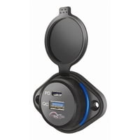 Ryc - Cargador Carga Rápida 1 Usb 1 Type C 12-24V Sobrepuesto Luz Azul 1865