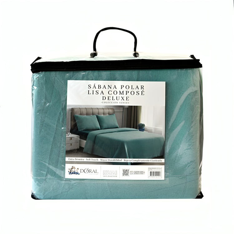 Sábanas De Polar Composé King / Bicolor Turquesa – Doral
