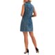 thumbnail image 3 of INSPIRE CHIC Vestido de Mezclilla sin Mangas para Mujer Regreso a Clases Abotonado Línea A Mini Vestido con Bolsillos Gris Azul XL, 3 of 6