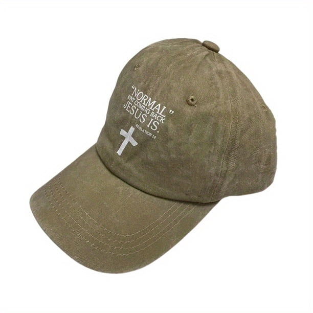 Vintage Baseball Cap - Cross Print Sunscreen Sports Hat - Washed Distressed Dad Hat