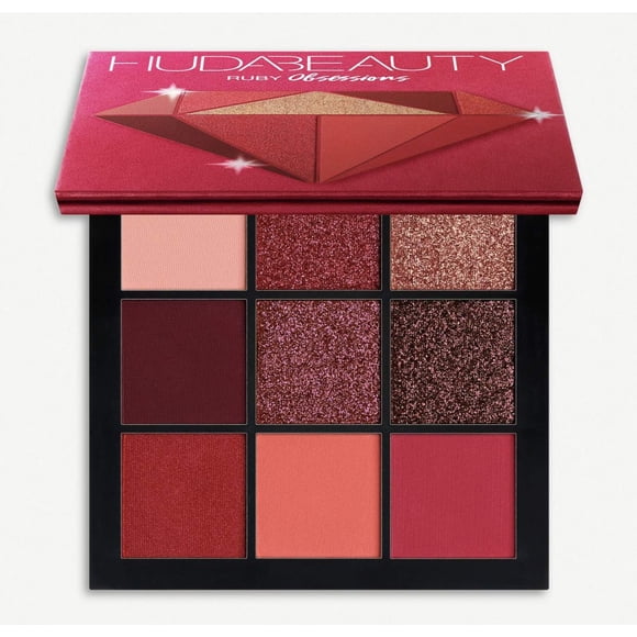 Paleta de sombras de ojos Huda Ruby Obsessions 9 colores