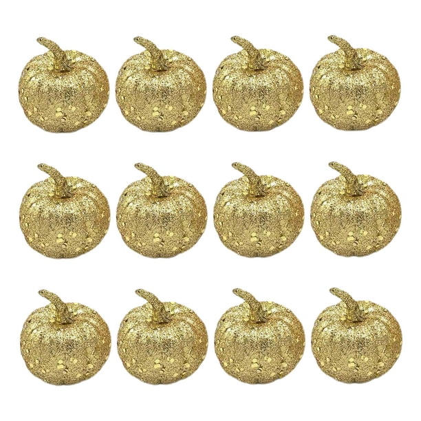 12 Modelos De Calabaza De Espuma Hechos A Mano Para Centro De Mesa Festival De Acción De Gracias Oro