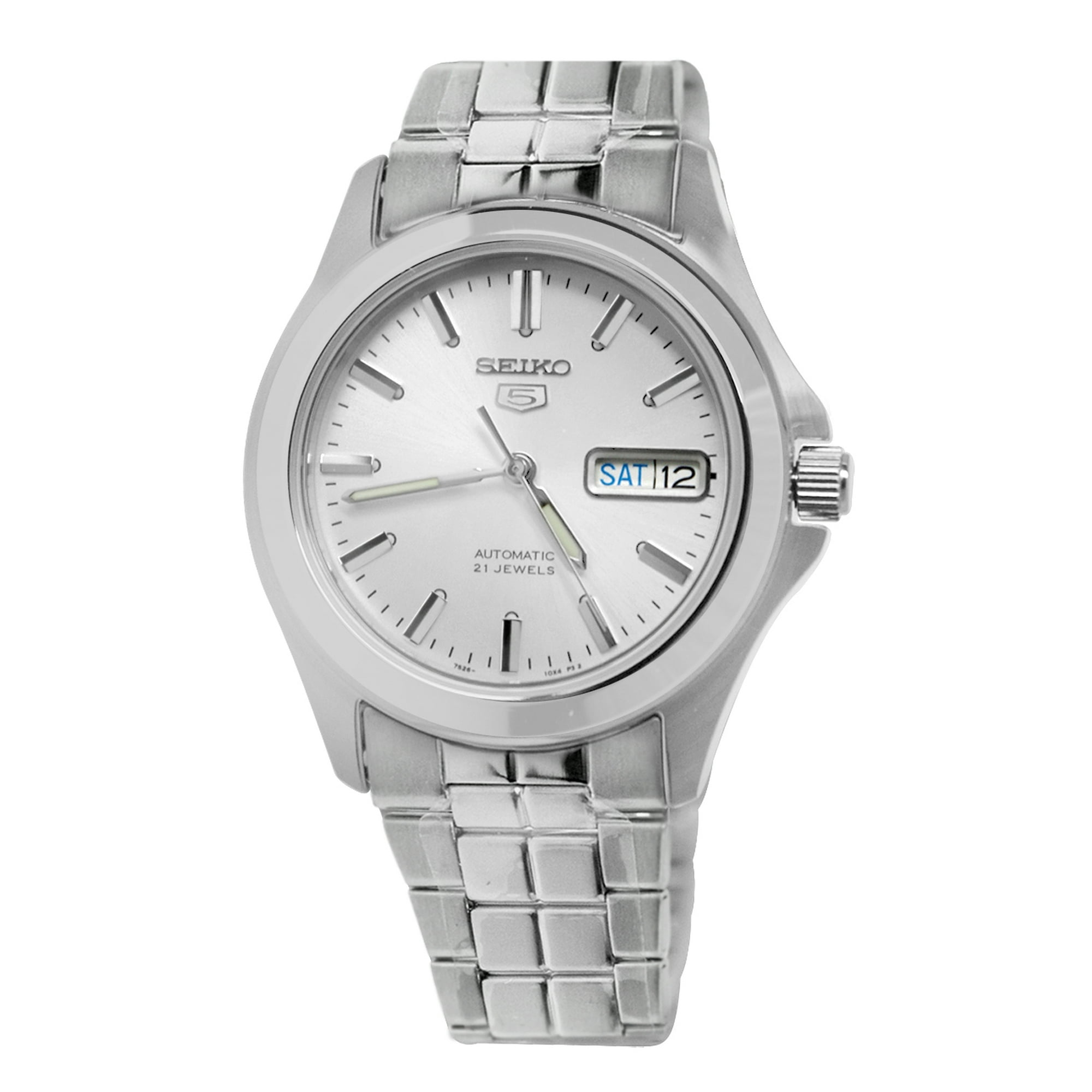 Seiko - Reloj Para Hombre 5 Automatic Snkk87 Con Esfera De Día Y Fecha Y Correa De Acero Inoxidable Plateado