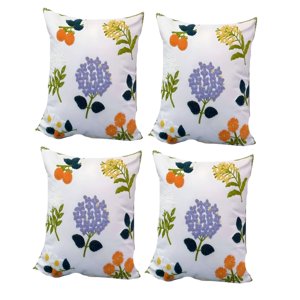 Genérico - Pack De 4 Fundas De Cojin Bordadas 45X45Cm Blanco 10